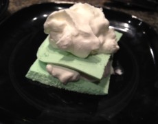 Lime mock cheese cake and whipped cream